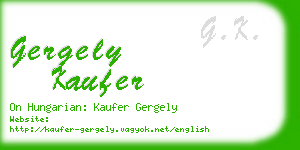 gergely kaufer business card